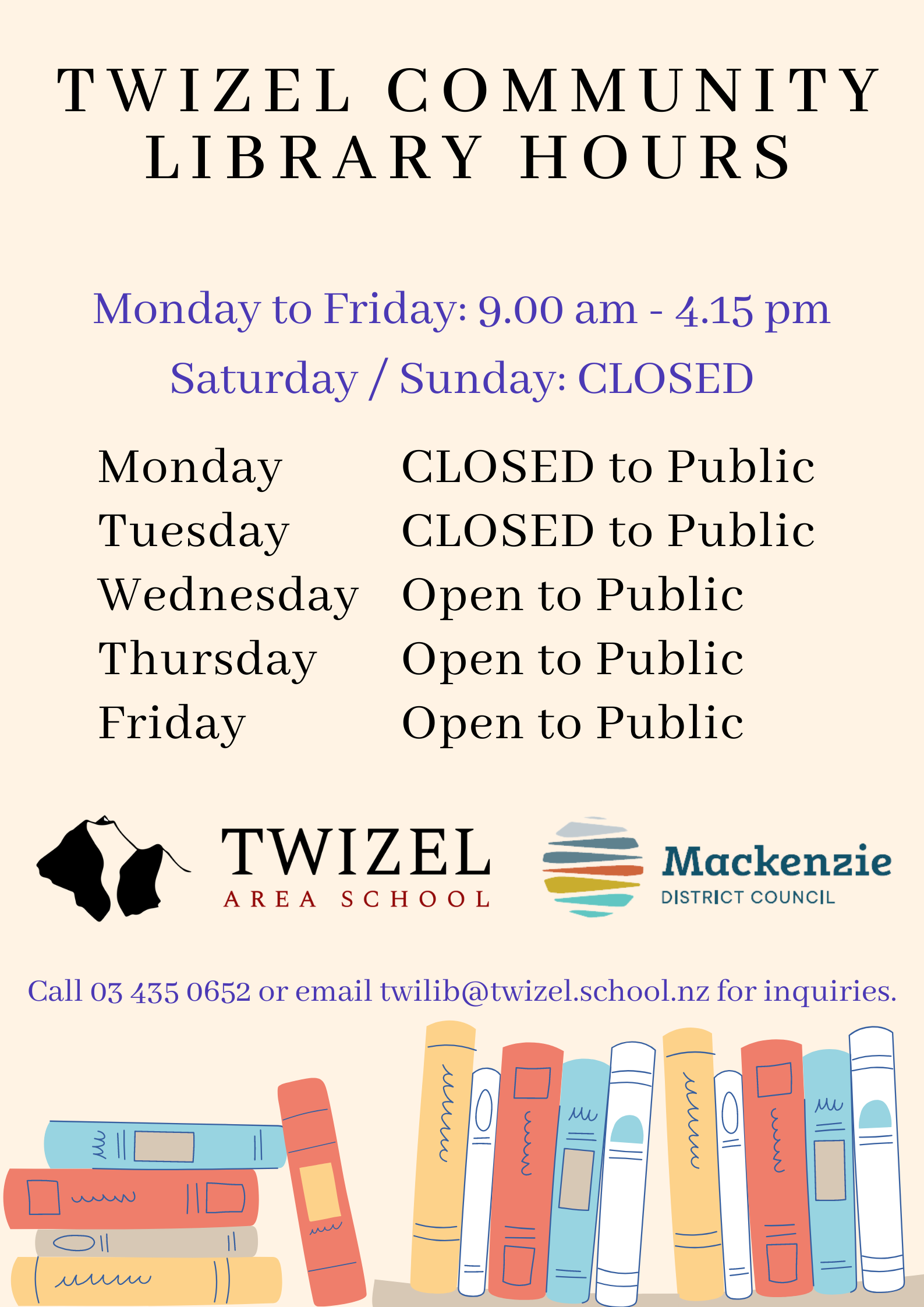 Library Hours 2022 (poster)