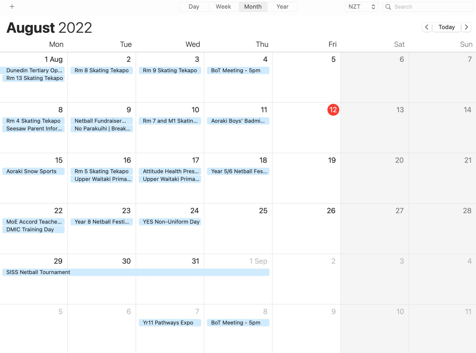 Apple Web Calendar Light