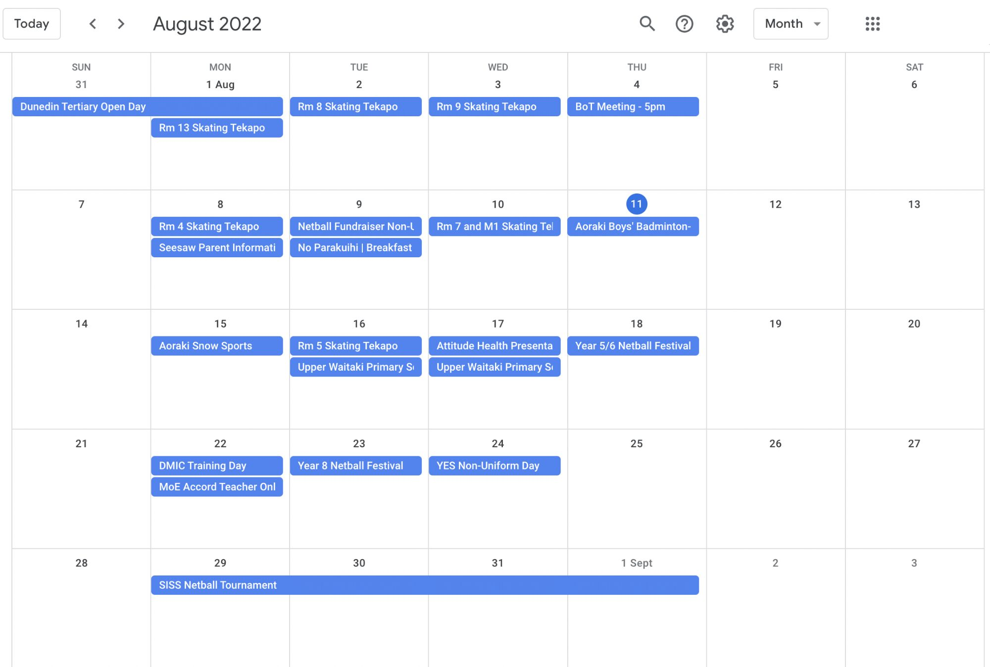 Google Calendar Web