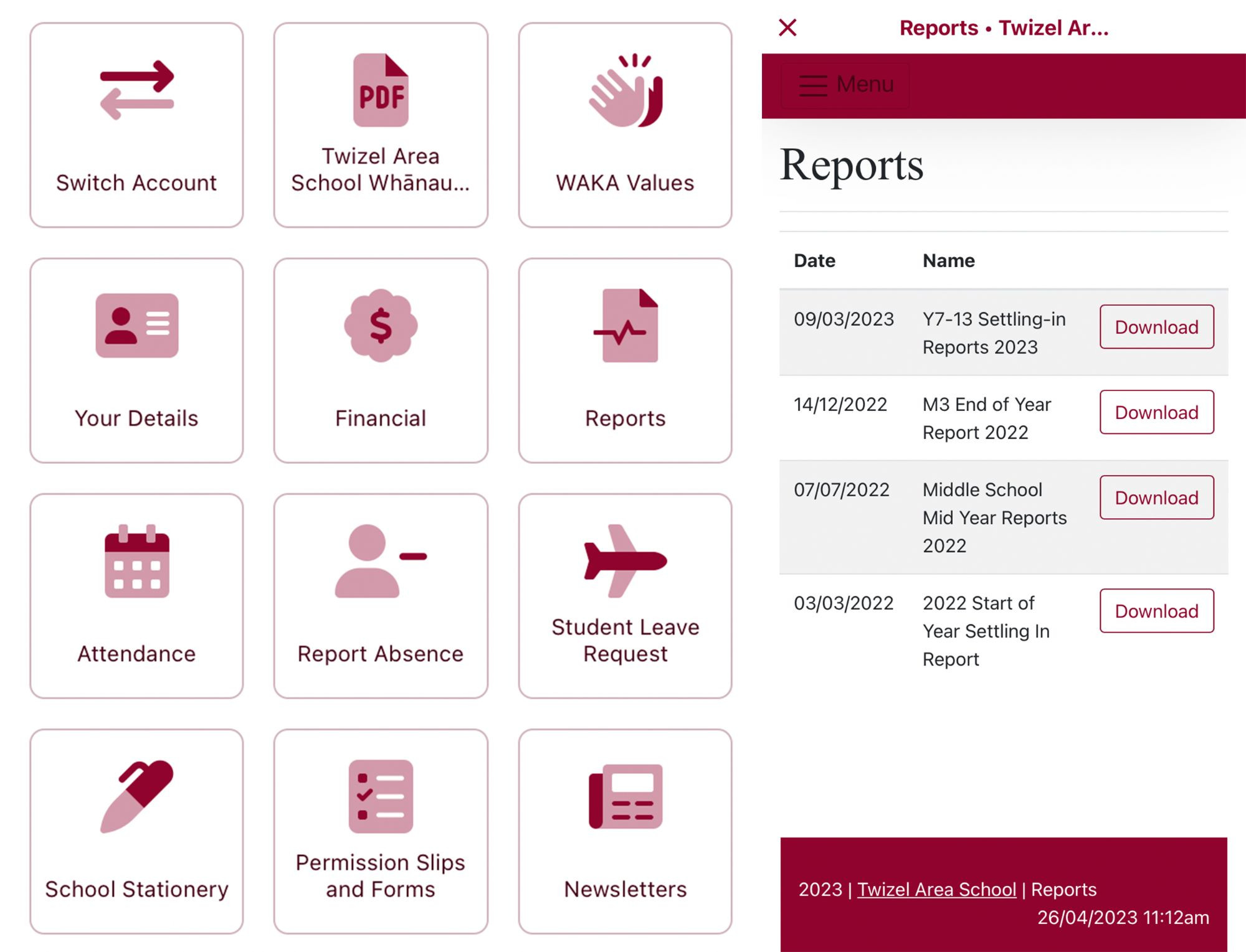 Reports Schoolbridge App
