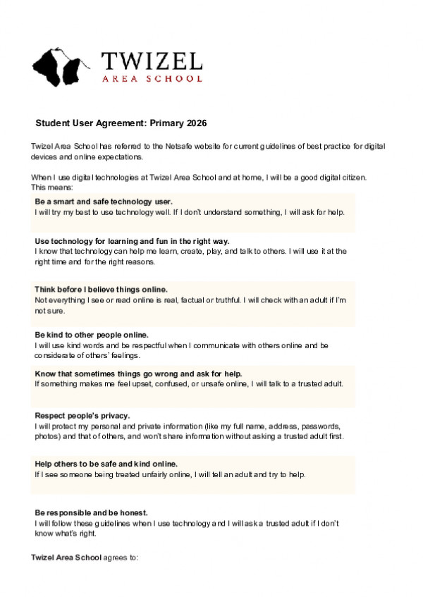 Student User Agreements